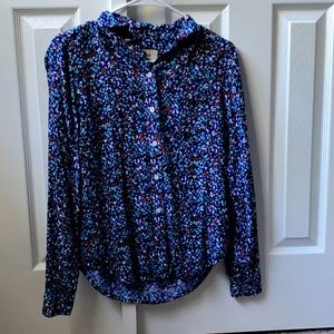 Long sleeve floral print button down shirt